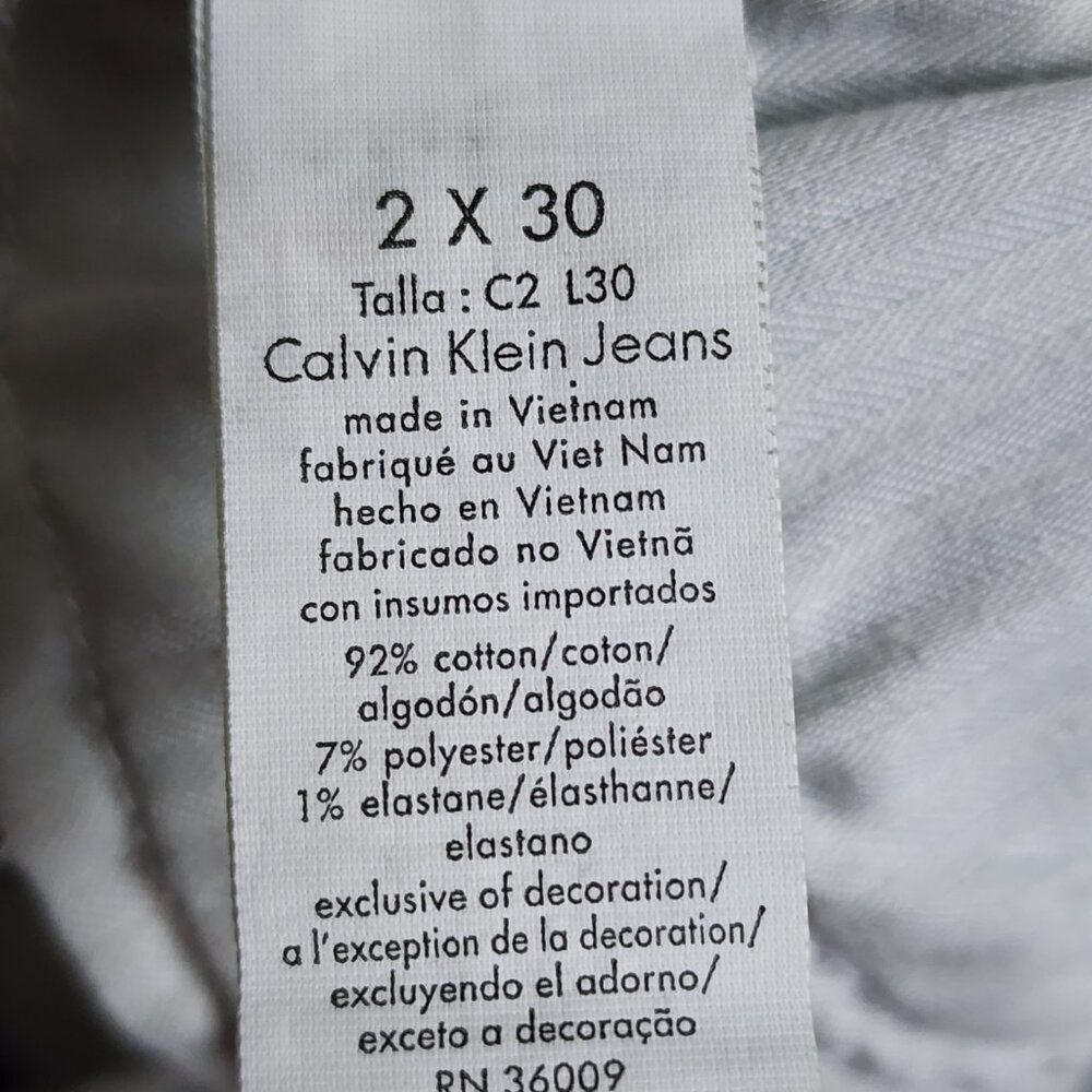 Calvin Klein Jeans Womens Size 2x30 Gray Denim Skinny Stretch Minimalist Comfort - Picture 5 of 7